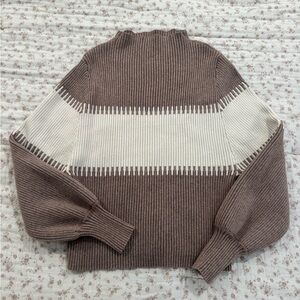 Striped Brown and White Women's Sweater